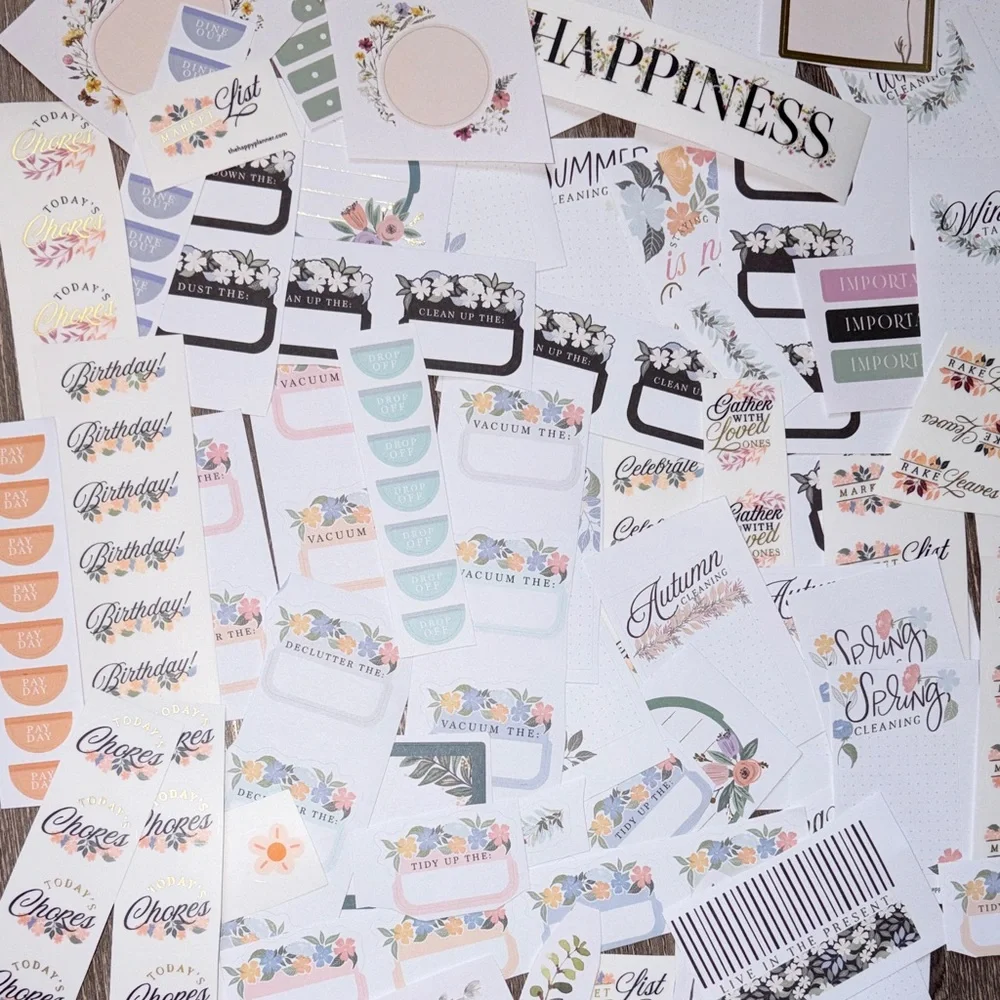 ❤️$5 Chore Floral Happy Planner Not So Mystery Sticker Set